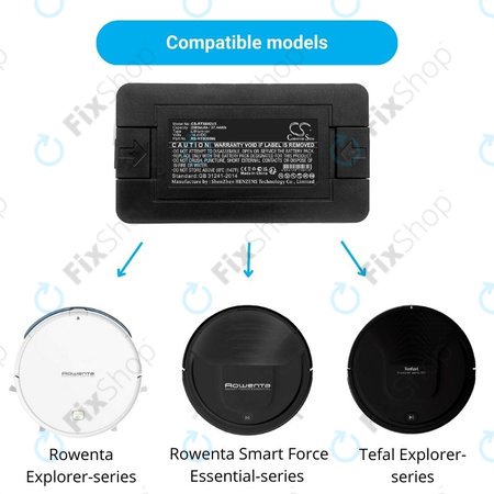 Rowenta Explorer-series, Smart Force Essential-series, Tefal Explorer-series - Akku Batterie RS-RT900866 Li-Ion 14.4V 2600mAh HQ