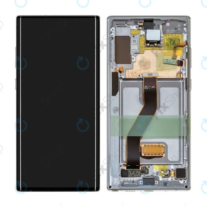 Samsung Galaxy Note 10 Plus - LCD Display + Touchscreen Front Glas + Rahmen (Aura Glow) - GH82-20838C, G82-20900C Genuine Service Pack