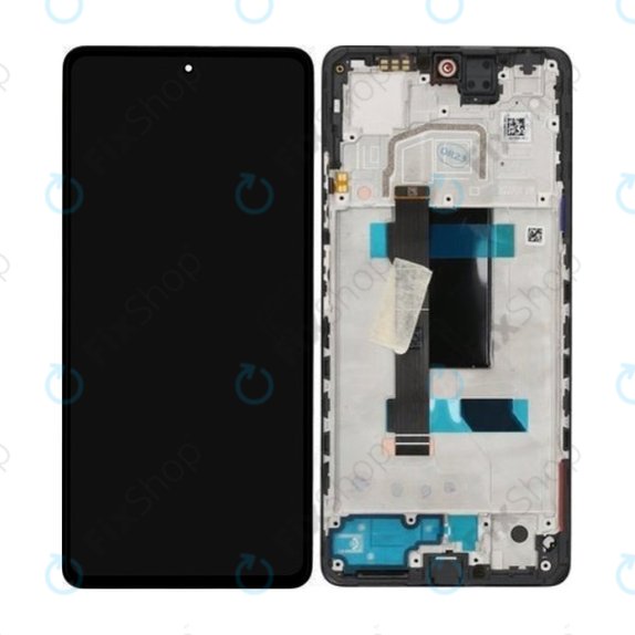 Xiaomi Redmi Note 12 Pro 5G - LCD Display + Touchscreen Front Glas + Rahmen (Midnight Black) - 5600010M1600 Genuine Service Pack