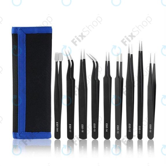 ESD Antistatik-Edelstahl-Pinzetten-Set 9in1