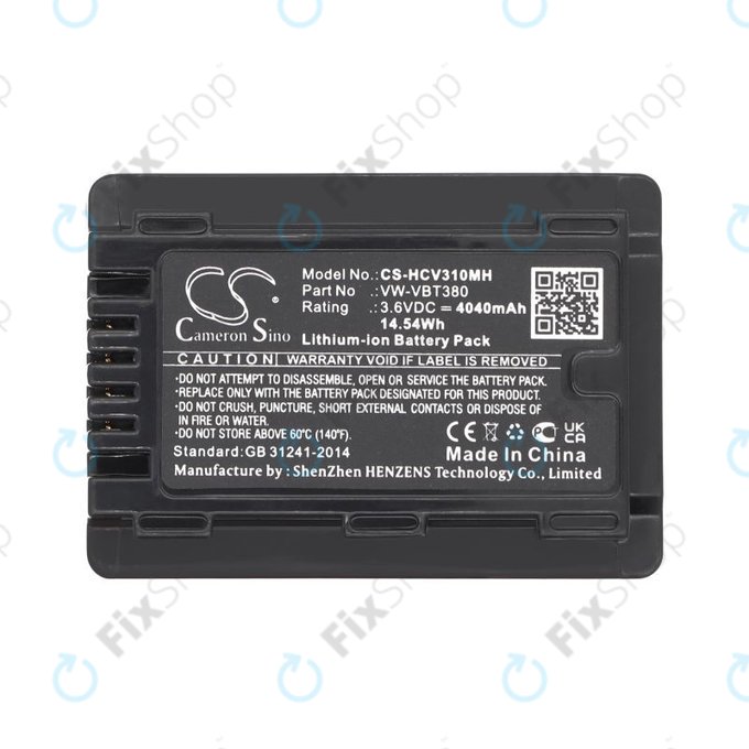 Akku batterie für Panasonic HC-550EB, 4040mAh, Li-Ion, 3.6V, VW-VBT380, HQ