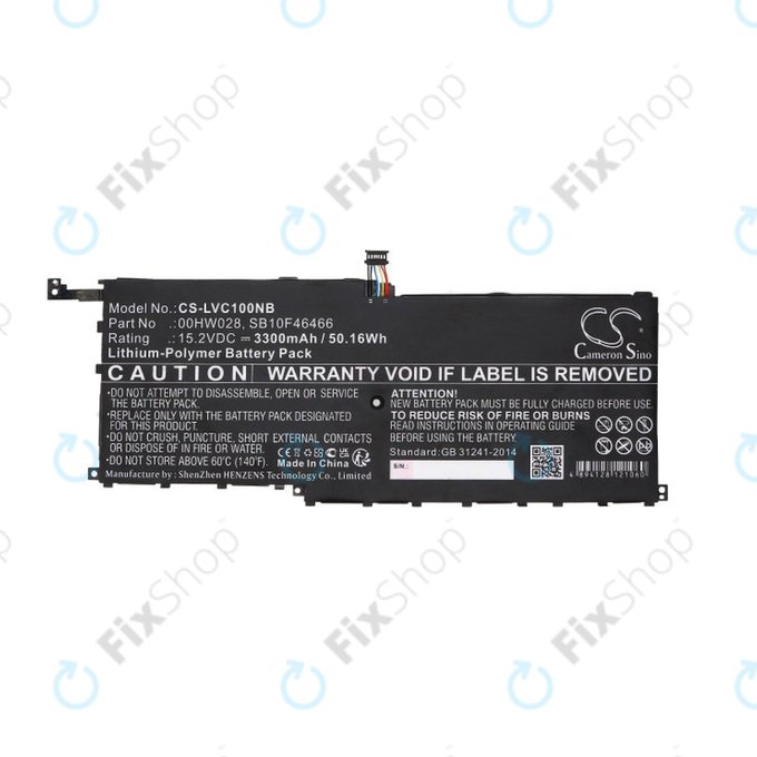 Batterie für Lenovo X1, 3300mAh, Li-Pol, 15.2V, 00HW028, HQ
