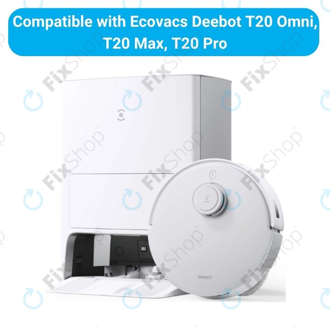 Ersatzteilset für Ecovacs T20, T20 Max, T20 Pro (2x Hauptbürste, 4x Filter, 4x Seitenbürste – weiß)