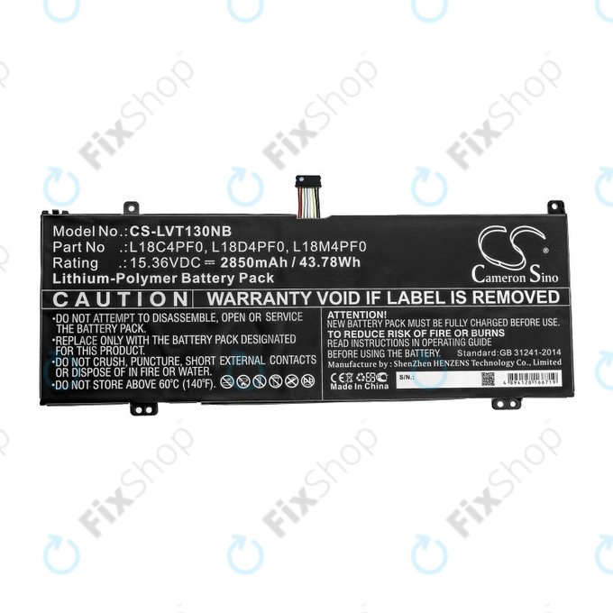 Batterie für Lenovo ThinkBook 13s, 14s, 2850mAh, Li-Pol, 15.36V, L18C4PF0, HQ