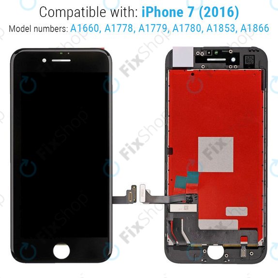 Display für iPhone 7, Black, Touchscreen-Glas mit Rahmen, Refurbished