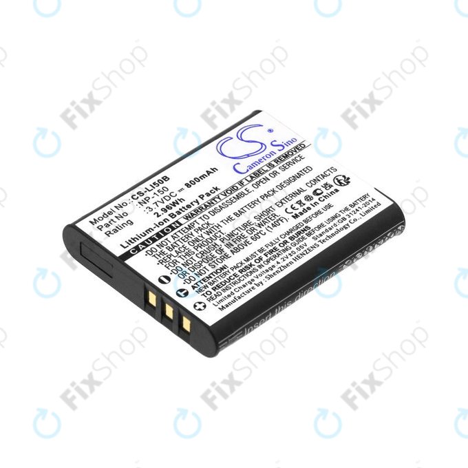 Akku batterie für Olympus MJU, Casio Exilim, Kodak PIXPRO, 800mAh, Li-Ion, 3.7V, NP-150, HQ