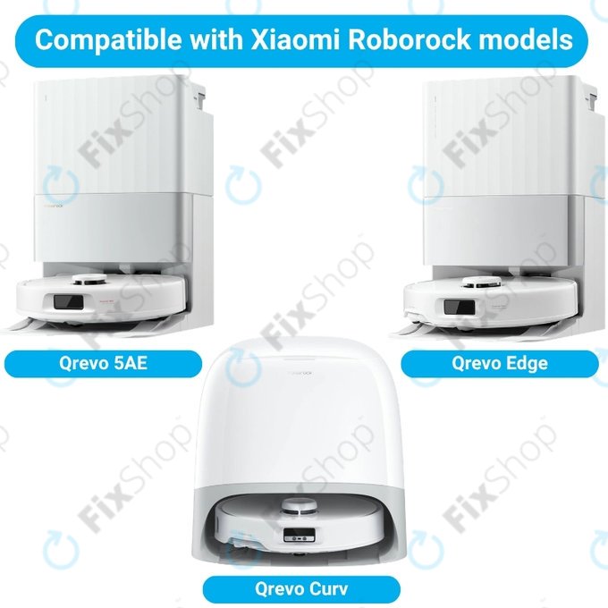Ersatzteilset für Xiaomi Roborock Qrevo, Qrevo Curv, Qrevo Edge, Qrevo 5AE (1x Hauptbürste, 2x Filter, 2x Seitenbürste, 4x Wischtuch, 2x Staubbeutel)