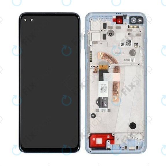 Motorola Moto G100 XT2125 - LCD Display + Touchscreen Front Glas + Rahmen (Iridescent Sky) - 5D68C18073 Genuine Service Pack