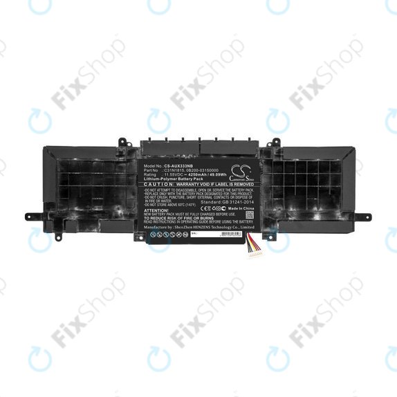Batterie für Asus Zenbook UX333FN, Zenbook UX333FA, 4250mAh, Li-Pol, 11.55V, C31N1815, HQ