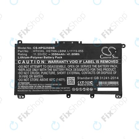 Akku batterie für HP Pavilion 14, 15, 17, 3550mAh, Li-Pol, 11.55V, HT03XL, HQ