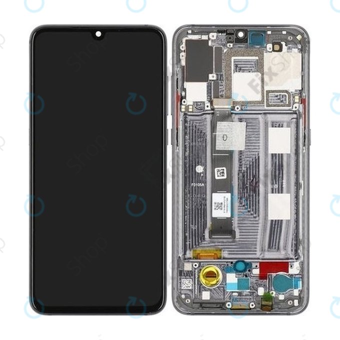 Xiaomi Mi 9 - LCD Display + Touchscreen Front Glas + Rahmen (Piano Black) - 560610095033 Genuine Service Pack