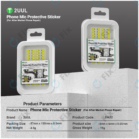 Schutzaufkleber für Telefon-Mikrofone, 2UUL DA32, 500 Stk./Packung