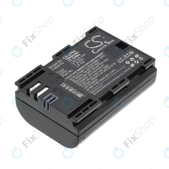 Akku batterie für Canon EOS 60D, 5D Mk II, 7D, 1800mAh, Li-Ion, 7.4V, LP-E6, HQ