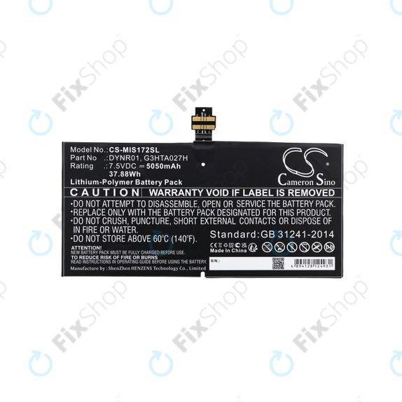 Akku batterie für Microsoft Surface Pro 4, 5050mAh, Li-Pol, 7.5V, DYNR01, HQ