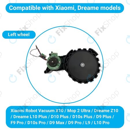 Xiaomi Robot Vacuum X10, Dreame Z10 Pro, L10 Plus, D10 Plus - Rad mit Motor (Links) (Schwarz)