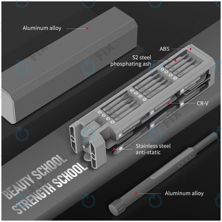 Kingsdun - Präzisionsset mit Schraubendreher und Bits 44in1