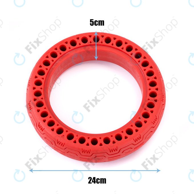 Xiaomi Mi Electric Scooter 1S, 2 M365, Essential, Pro, Pro 2 - Dauerhaft Schlauchloser Vollgummireifen (Typ 1) (Red)