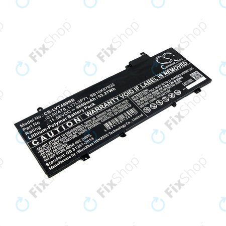 Batterie für Lenovo ThinkPad T480S, 4600mAh, Li-Pol, 11.58V, 01AV478, HQ