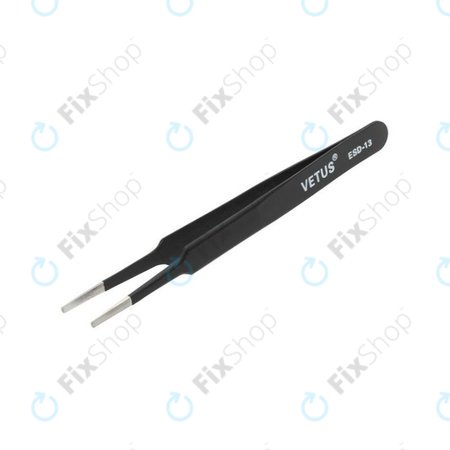 Vetus ESD-13 - Antistatische Metallpinzette mit flacher Spitze (115mm)
