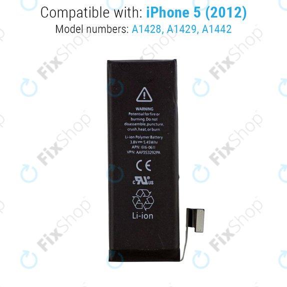 Akku Batterie für iPhone 5, 1440mAh