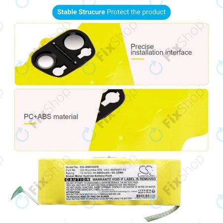 iRobot Roomba 500, 600, 700, 800, 900-series, R3, Scooba 450, Vileda 137173 - Akku Batterie 11702, GD-Roomba-500, VAC-500NMH-33 Ni-MH 14.4V 2800mAh HQ