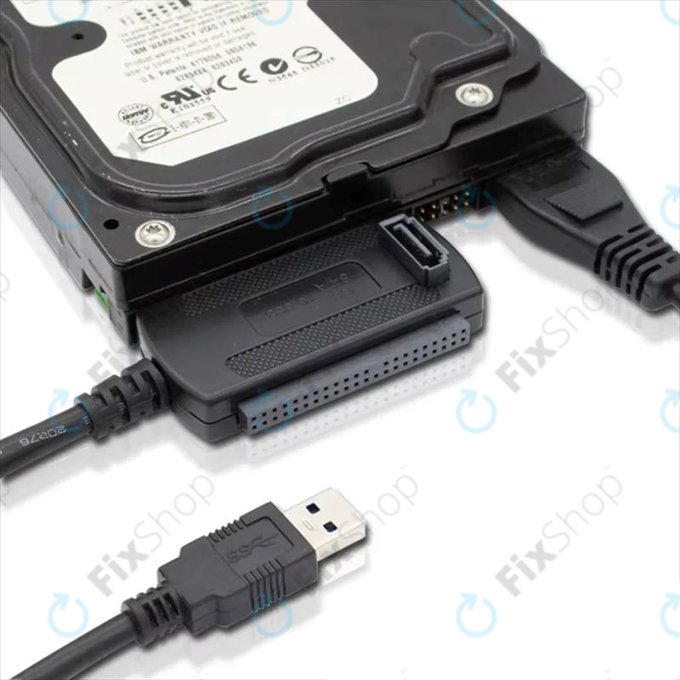 USB 2.0 auf IDE / SATA Adapter für 2,5" und 3,5" HDD/SSD, mit EU-Netzteil