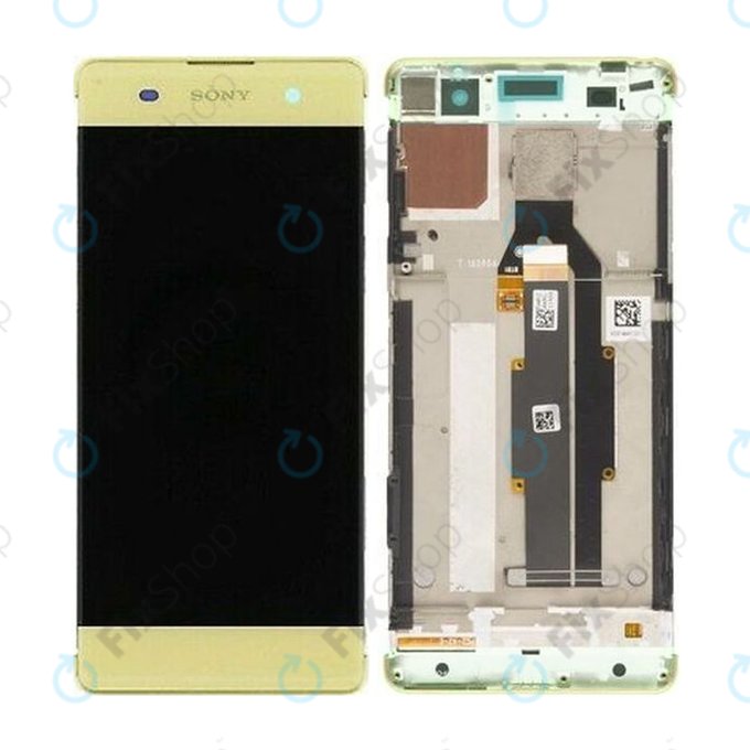 Sony Xperia XA F3111 - LCD Display + Touchscreen Front Glas + Rahmen (Lime Gold) - 78PA3100020, 78PA3100070 Genuine Service Pack
