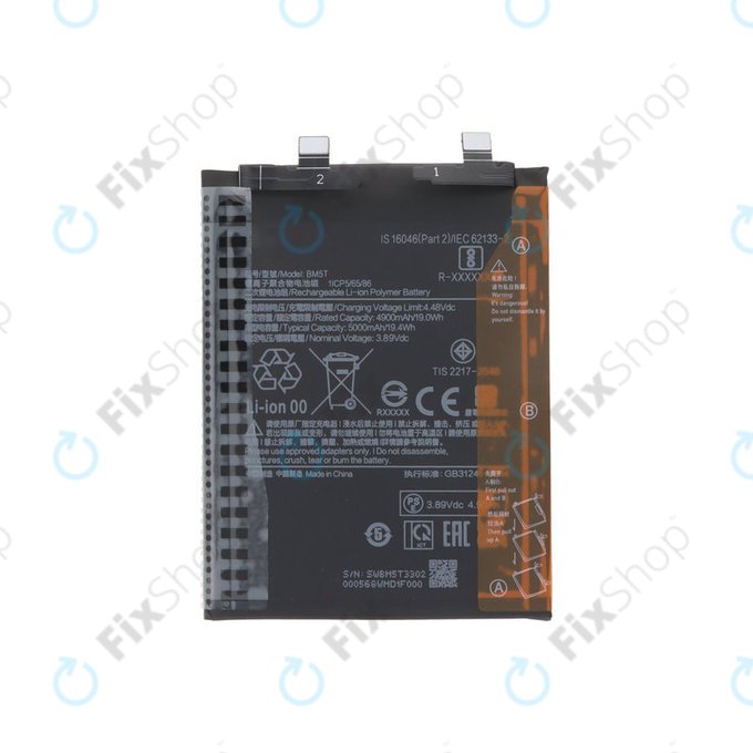 Akku für Xiaomi 13T 2306EPN60G, Redmi Note 13 Pro 4G 23117RA68G 2312FPCA6G, 5000mAh, BM5T, Genuine Service Pack