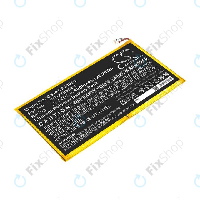 Akku batterie für Acer Iconia One 10 B3-A40, 6000mAh, Li-Pol, 3.7V, PR-279594N, HQ