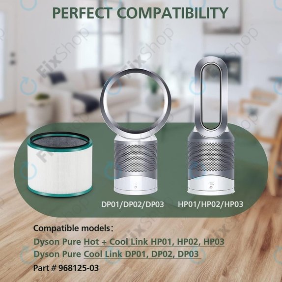 Dyson Pure Hot + Cool-series, Pure Cool Desk-series - HEPA-Filter (Aktivkohle) (Green)
