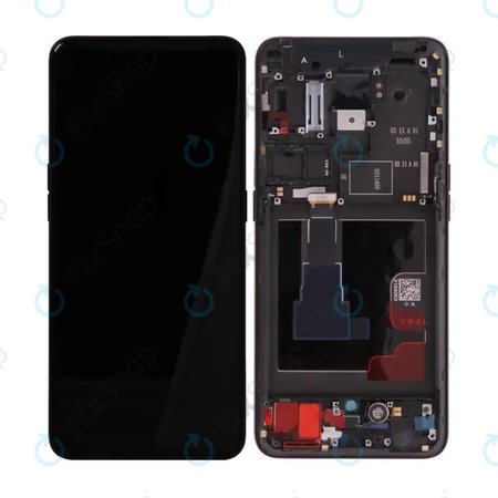 Oppo Reno 2 - LCD Display + Touchscreen Front Glas + Rahmen (Black) - O-4902800 Genuine Service Pack