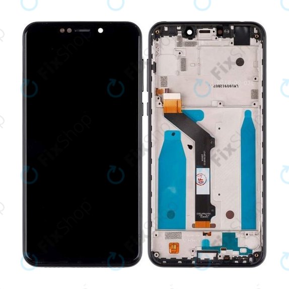 Motorola One (P30 Play) - LCD Display + Touchscreen Front Glas + Rahmen (Black) TFT