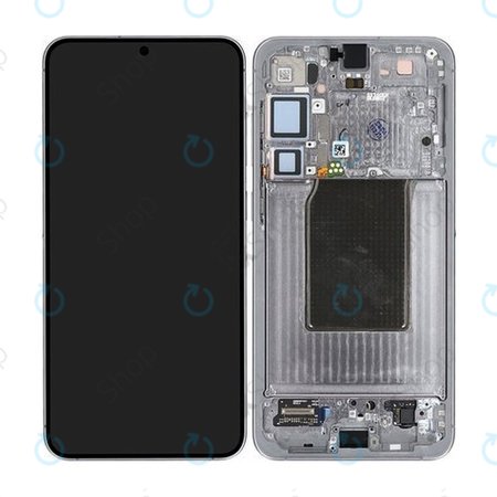 Samsung Galaxy S25 Plus - LCD Display + Touchscreen Front Glas + Rahmen (Silver Shadow) - GH82-36368A Genuine Service Pack