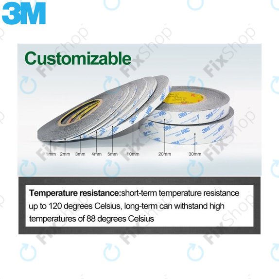 3M - Doppelseitiges Klebeband - 2mm x 50m (Schwarz)