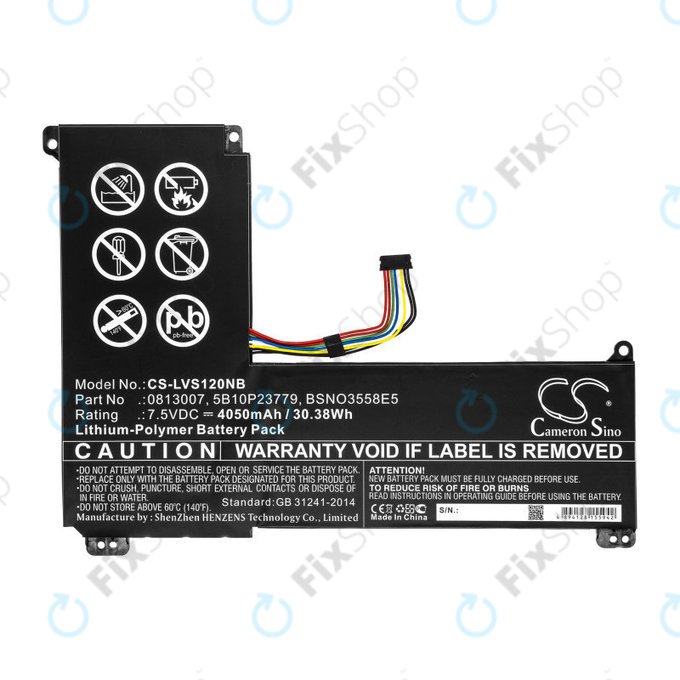 Batterie für Lenovo IdeaPad 120S, 4050mAh, Li-Pol, 7.5V, 0813007, HQ