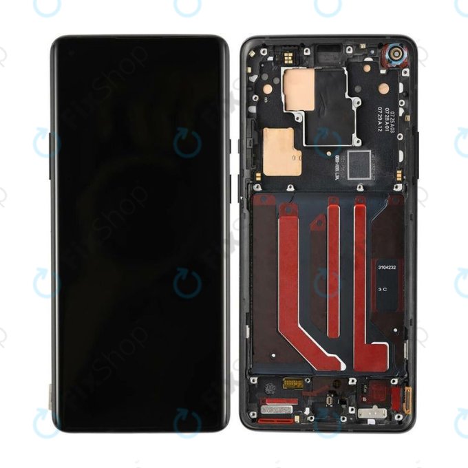 OnePlus 8 Pro - LCD Display + Touchscreen Front Glas + Rahmen (Black) OLED