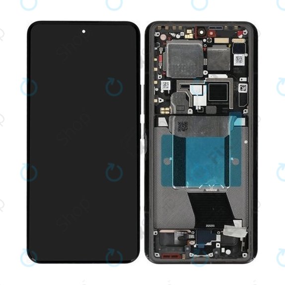 Xiaomi 14 Ultra - LCD Display + Touchscreen Front Glas + Rahmen (Black) - 56000500N100 Genuine Service Pack