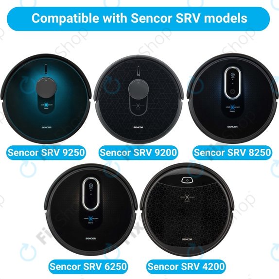 Ersatzteilset für Sencor SRV9250, 9200, 8250, 6250, 4200 (2x Hauptbürste, 4x Filter, 4x Seitenbürste)