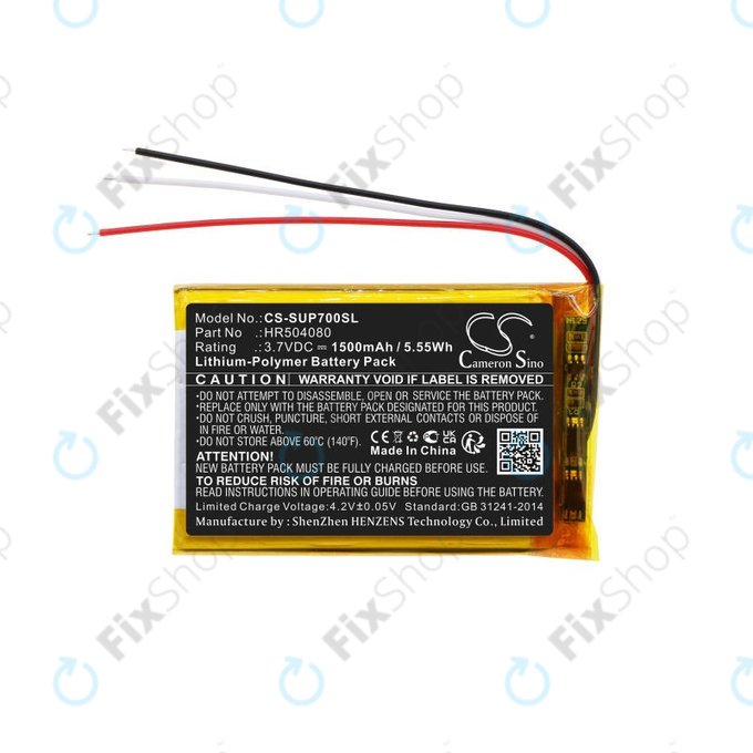 Batterie für Navitel Ms700, Serioux Upq700, 1500mAh, Li-Pol, 3.7V, HR504080, HQ