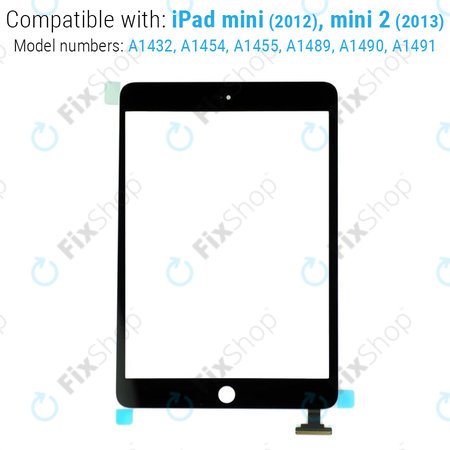 Apple iPad Mini, Mini 2 - Touchscreen Front Glas + IC Anschluss (Black)