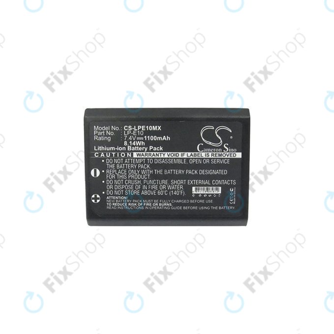 Canon EOS 1100D, 1200D, Kiss X50, Rebel T3, T5 - Akku Batterie LP-E10 Li-Ion 1100mAh HQ