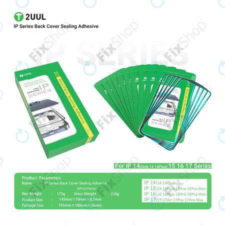 Hintere Glasscheibe Dichtungs-Klebestreifen für iPhone 16 Plus, 2UUL BA16PS, (5Stk.)