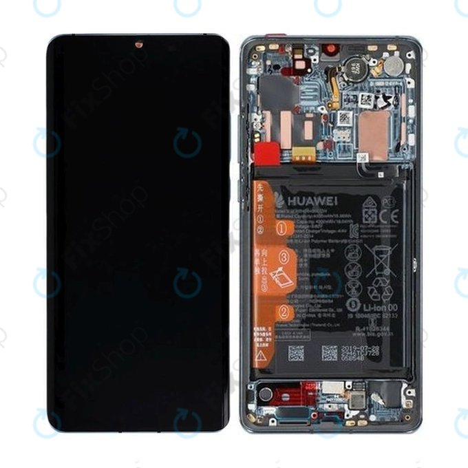 Huawei P30 Pro - LCD Display + Touchscreen Front Glas + Rahmen + Akku Batterie (Mystic Blue) - 02353DGJ Genuine Service Pack