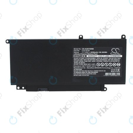 Akku batterie für Asus N750, R750, 6250mAh, Li-Pol, 11.1V, C32-N750, HQ