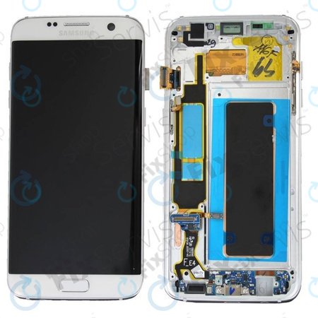 Samsung Galaxy S7 Edge G935F - LCD Display + Touchscreen Front Glas + Rahmen (Gold) - GH97-18533C, GH97-18594C, GH97-18767C Genuine Service Pack