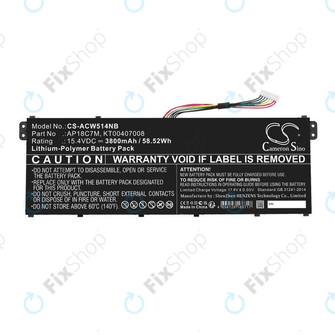 Akku batterie für Acer ConceptD 3, Spin 5, Swift 3, 5, X, Travelmate Spin P4, 3800mAh, Li-Pol, 15.4V, AP18C7M, HQ