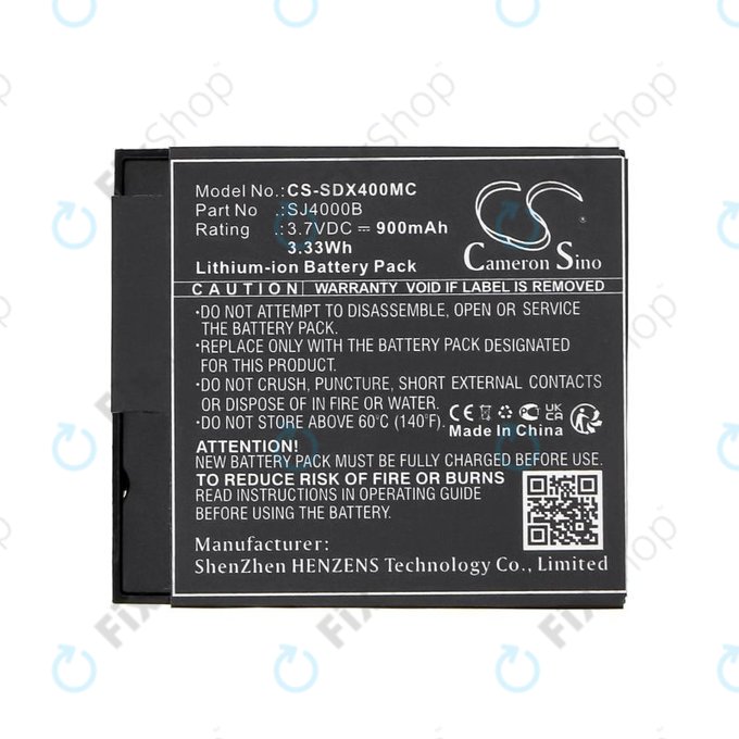 Akku batterie für SJCAM SJ4000, SJ5000, 900mAh, Li-Ion, 3.7V, SJ4000B, HQ