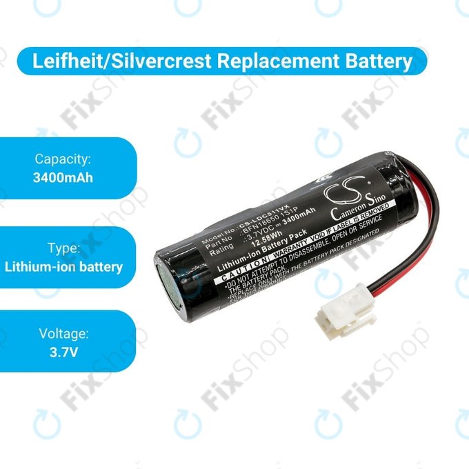 Leifheit Dry&Clean 51000, 51002, 51113, 51114 - Akku Batterie BFN18650 1S1P Li-Ion 3.7V 3400mAh HQ