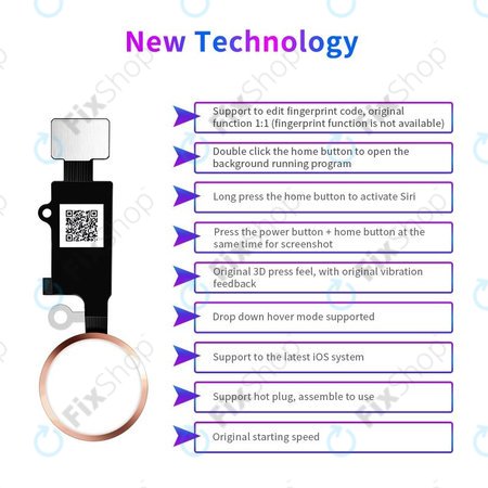 Apple iPhone 7, 7 Plus, 8, 8 Plus, SE (2020), SE (2022) - Home Taste JCID 7 Gen (Gold)