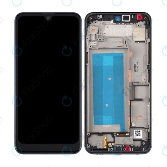 LG Q60 X525 - LCD Display + Touchscreen Front Glas + Rahmen (Blue) Single Sim TFT